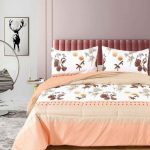 Edredón estampado color naranja y marrón